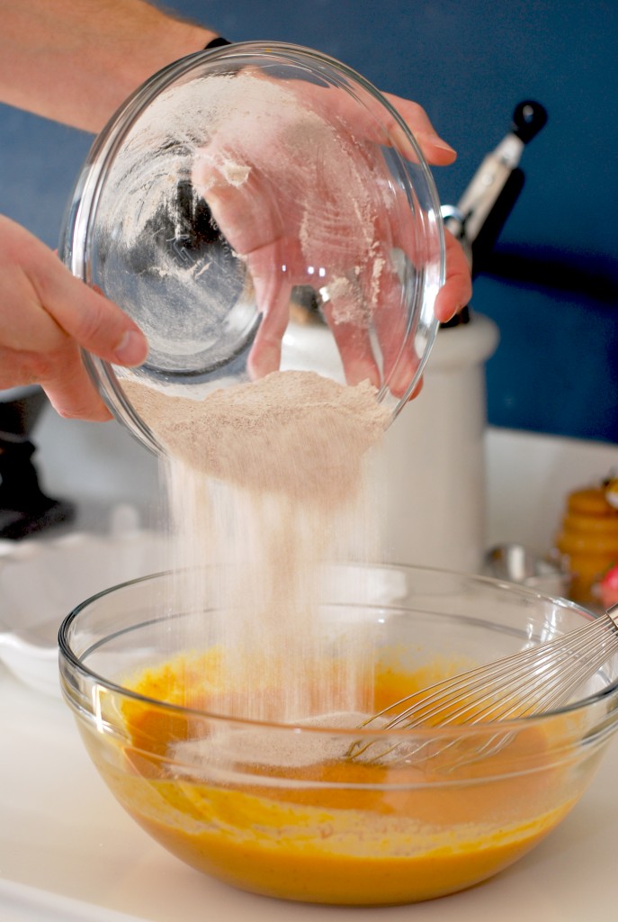 Wet and Dry Ingredients for Chipotle Pumpkin Cream Pie