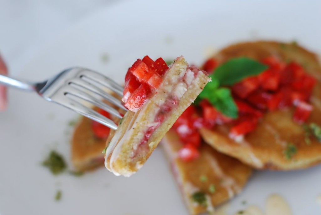 Roasted Strawberry Pupusas with Mint Sugar and Sweet Crema | getinmymouf.com