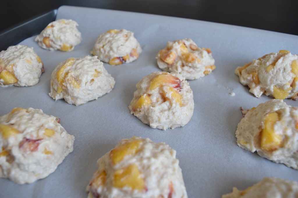 Nectarine Drop Biscuits with Spiced Honey Butter