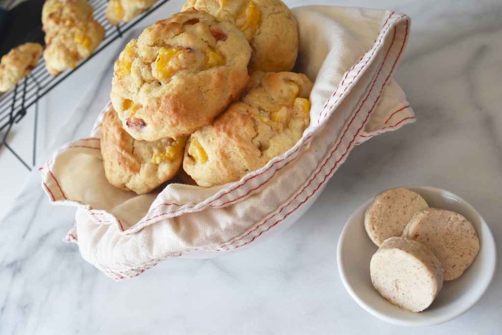 Nectarine Drop Biscuits with Spiced Honey Butter