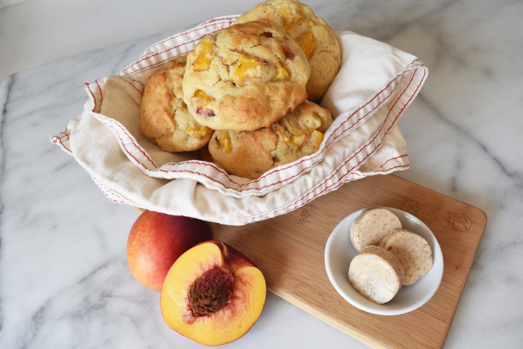 Nectarine Drop Biscuits with Spiced Honey Butter