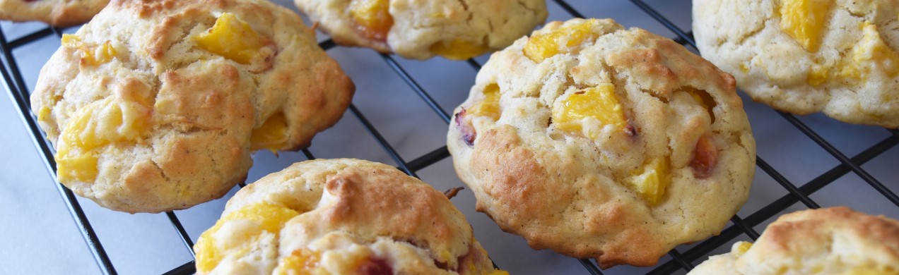 Nectarine Drop Biscuits with Spiced Honey Butter